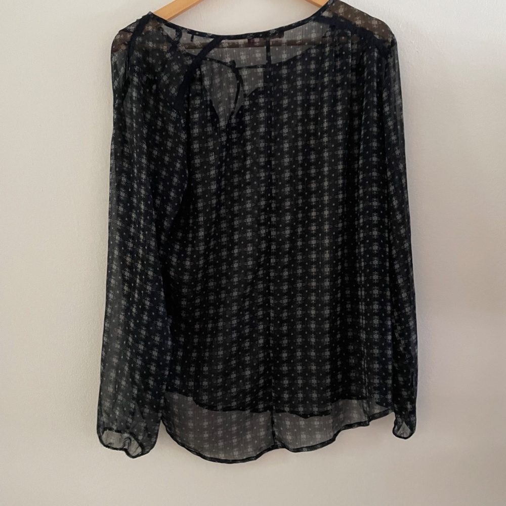 Sheer Navy Patterned Top - Picture 4 of 8